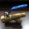 SKS 520 Forged brass ball valve with inbuilt strainer flare ends